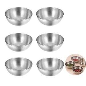6PCs Stainless Steel Sauce Dishes Condiment Sauce Cups Seasoning Dishes Dip B... - Picture 1 of 7