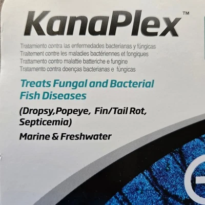 Seachem KanaPlex trata doenças fúngicas bacterianas de peixes dropsy popeye barbatana podridão - Imagem 1 de 4