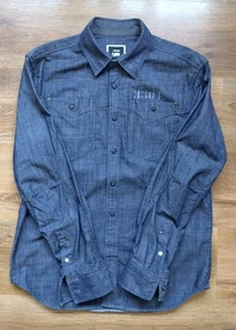 G-Star Originals Raw 3301 Men's Dark Denim Cedar Border Shirt M L long sleeve - Picture 1 of 9