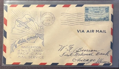 #C20 Inaugural Trans-Pacific Air Mail Service, FDC with cachet - Image 1 of 2