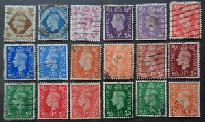 BRITAIN	18 different used George VI up to 1 shilling. We combine shipping - Picture 1 of 1