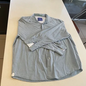 tommy bahama mens button up shirt XXL checked pattern blue cotton beach surf - Picture 1 of 11