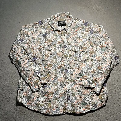 Seven7 Shirt Mens Large Paisley Floral Button Up Long Sleeve Colorful Preppy - Image 1 of 4