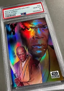 (PSA 10) 2021 Star Wars Galaxy #42, “Mace Windu” Refractor - Picture 1 of 3