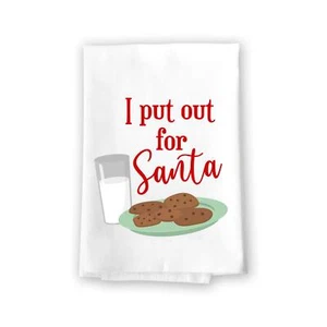 I Put Out for Santa Flour Sack Towel 27x27 Inch Christmas Dish Towel Holiday - Picture 1 of 6