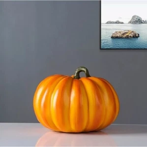 Large Artificial Halloween Pumpkin, Painted Resin Looks Realistic. Decoration - Picture 1 of 5