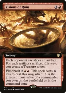 Visions of Ruin (074) Extended Art Midnight Hunt Commander MIC MTG Magic - Picture 1 of 1