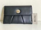 NEW! KENNETH COLE REACTION BLACK LEATHER MEDIUM FLAP INDEXER WALLET $40 SALE