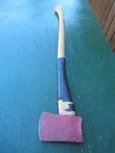 Hacha de hacha de herramienta vintage 37"" mango de madera largo con hoja de 4 - Imagen 1 de 12