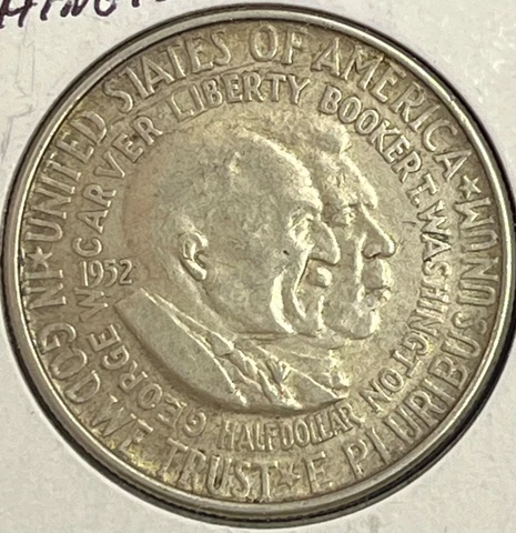 1952 BOOKER T WASHINGTON GEORGE WASHINGTON CARVER COMMEMORATIVE HALF DOLLAR 105 Cover