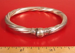 VINTAGE CLASSY FANCY FUN STERLING SILVER 925 HAN ITALY BANGLE BRACELET !! - Picture 1 of 1