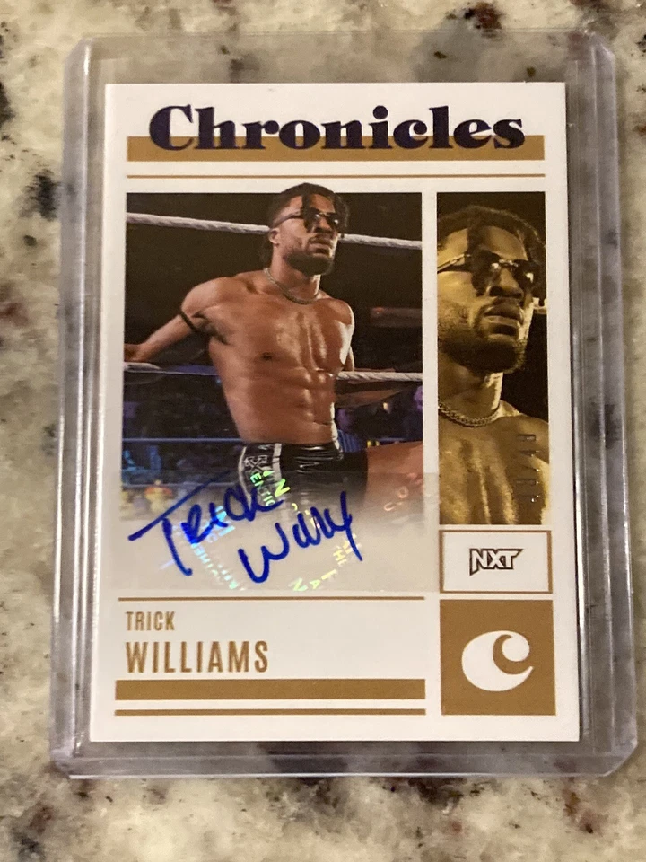 2023 Panini WWE Chronicles Trick Williams Signatures Purple Parallel Auto 48/49 - Image 1 of 2