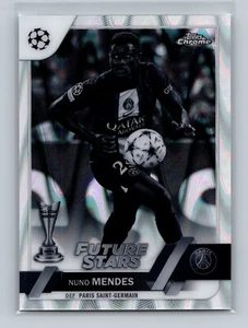 2022-23 Topps Chrome UEFA #26 Nuno Mendes Black & White Raywave PSG - Picture 1 of 2