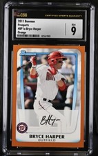 2011 Bowman Prospects Orange BP1 Bryce Harper /250 ROOKIE CSG 9 MINT SP Phillies