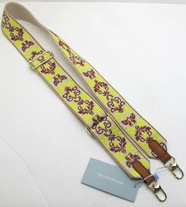 NEW ANTONIO MELANI Shoulder Replacement Strap Designer Embroidery Yellow/DarkRed - Picture 1 of 3