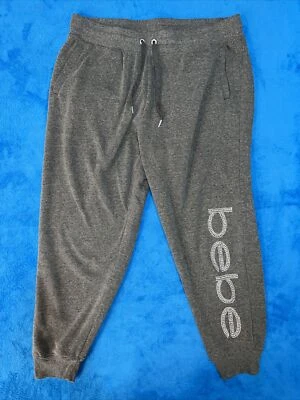 Pantalones de chándal Vintage Bebe Spellout Bling Pantalones de pierna ancha Y2K Talla de mujer 2XL Foto 1 de 4