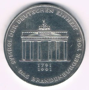 10 DM Silbermünze Das Brandenburger Tor - Symbol der Deutschen Einheit 1991 - Bild 1 von 2