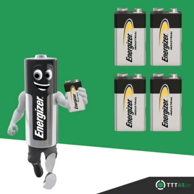 4 x Energizer Industrial 9V Block Alkaline E-Block 6LR21 Batterie - Racuhmelder - Bild 1 von 2