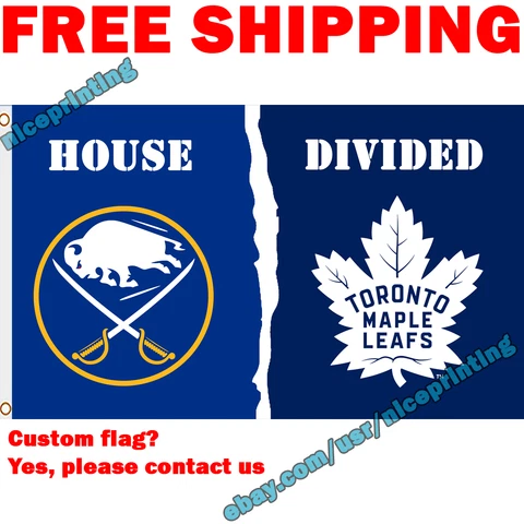 Buffalo Sabres vs. Toronto Maple Leafs House Divided Flag Banner 3x5 ft 2022 NHL Cover