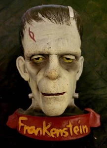 FRANKENSTEIN HEAD Hanging Mantlepiece Rare and Very Good Condition! - Picture 1 of 2