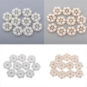 10pcs DIY Diamond Wedding Pearl Rhinestone Buttons for Wedding - Picture 1 of 15