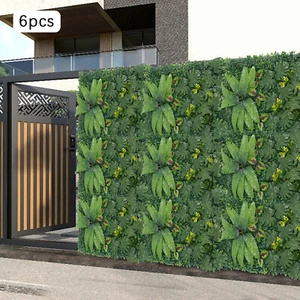 6pcs Artificial Greenery Wall Backdrop Decor Privacy Hedge Grass Fence Panels - Picture 1 of 21