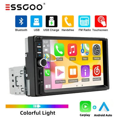 Autoradio 1DIN Con 7 Pollici IPS Schermo FM Bluetooth MP5 AUX USB TF FM 7 colori - Immagine 1 di 4