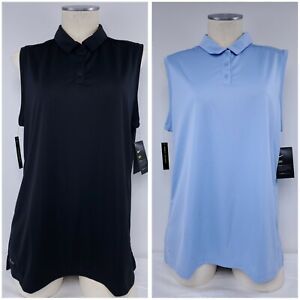Women's Nike Dry Sleeveless Golf Polo 884873 Black M, XL & Blue M