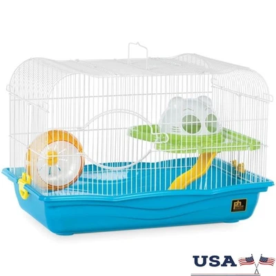 Large Hamster Cage Multi-Level Playhouse W/ Hideaway Dome Exercise Wheel Ramps - Image 1 of 3