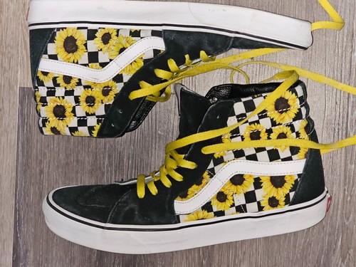 Taglia 10 5 VANS personalizzato Sk8 Scacchiera alta girasole