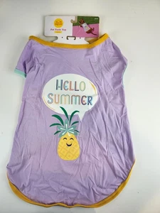 Sun Squad Pet Tank Top Hello Summer Lavender NWT Dog Cat Shirt Breathable - Picture 1 of 2