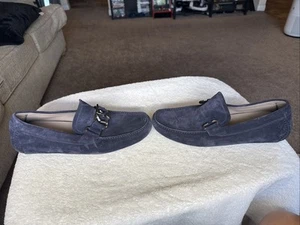 REPAIR Salvatore Ferragamo suede Loafers Blue Marine Loafer Sz 8.5 EE REPAIR - Picture 1 of 24