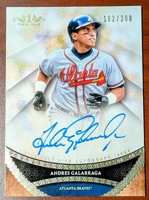 ANDRES GALARRAGA 2017 Topps Tier One AUTO /200 Braves Rockies - Image 1 of 2