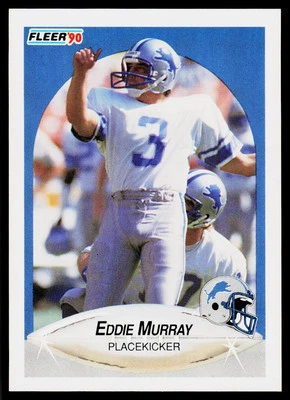 Eddie Murray, 1990 Fleer Football Card, #282, Detroit Lions, - Image 1 of 2
