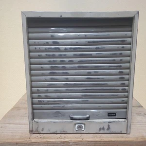 vintage steel lettercase retro disc tray with shutter #21192f - Picture 1 of 24