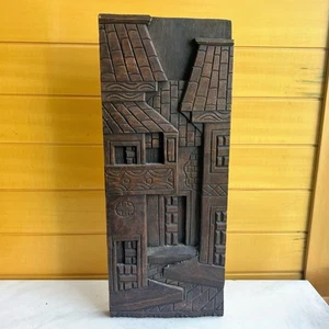 Stunning Large 19.5 X 8 Solid Wood 3 Dimensional Architectural Sculpture Carving - Picture 1 of 10