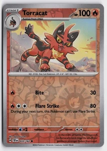 Pokemon Torracat 033/162 Reverse Holo Common SV05: Temporal Forces NM - Picture 1 of 2