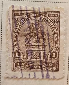 Honduras, Statue to Franciso Morazan, 1919 UN CENTAVO STAMP - Picture 1 of 1
