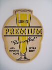Bright Vintage Beer Coaster "Sunshine Premium"  All Imported Hops - Extra Dry *