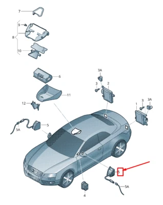 New AUDI A5 8T Right Lane Change Assist Warning Display LHD 8F1949146 - Image 1 of 4