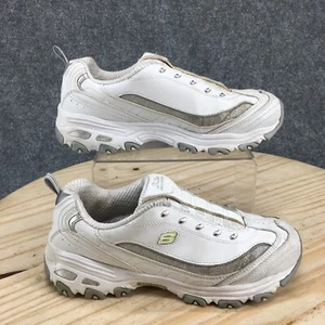 Skechers Shoes Womens 8.5 DLites Training Sneaker White Leather Comfort SN 11595 - Picture 1 of 16