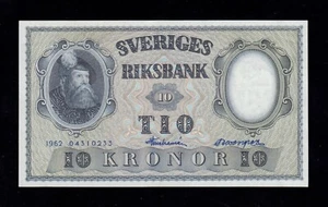 F.C. SUECIA SWEDEN , 10 CORONAS 1962 , S/C- (AUNC) , P.43i . - Imagen 1 de 2