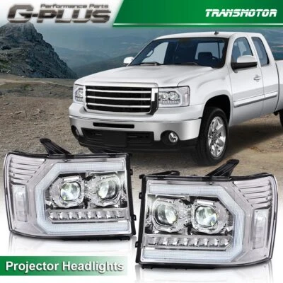 Faro proyector tubo LED DRL apto para GMC Sierra 1500 2500HD 3500HD 2007-2013 Foto 1 de 4