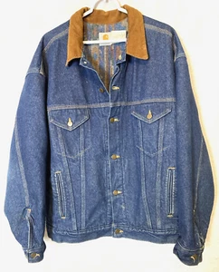 Carhartt Aztec Blanket Lined Denim trucker Jacket Size XL - Picture 1 of 11