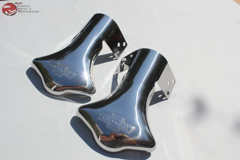 Chevy Script Pajarita Logo Silenciador Personalizado Tubo Trasero Escape Deflector Escudos PR Foto 1 de 1