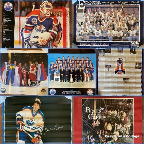 Vintage Edmonton Oilers Posters U-Pick Gretzky Ranford Lowe Discount on Multiple Cover