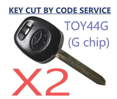 CUT BY CODE SERVICE + X2 Toyota Scion TOY44G 2010-2016 G-Chip Transponder Key  - Image 1 of 4