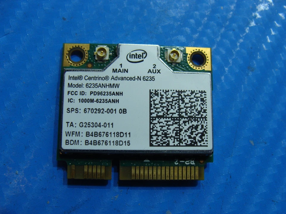 Sony Vaio 13.3” SVS131E21T SVS13138CCB Wireless WiFi Card 6235ANHMW 670292-001 - Image 1 of 2