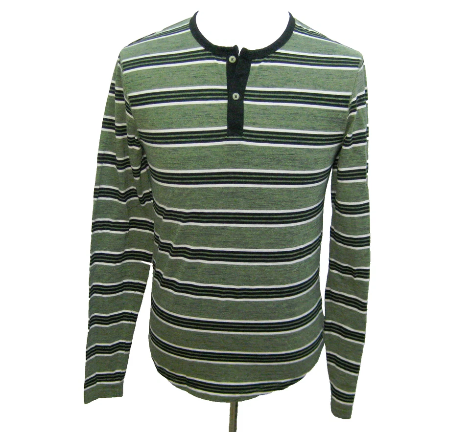 Camisa Henley Manga Larga Algodón OCEAN CURRENT Niño (Talla Grande) Rayas Verdes Foto 1 de 4