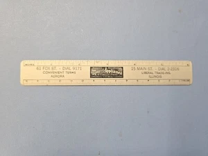Art May Electric Appliance Aurora 1LL 6" inch metric Metal Scale 1949 Calendar - Picture 1 of 2